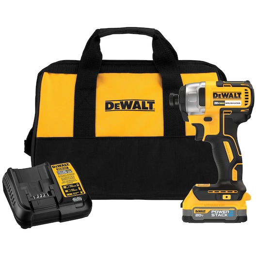 DEWALT 20V MAX ¼ inch Impact Driver with POWERSTACK Compact Battery Kit