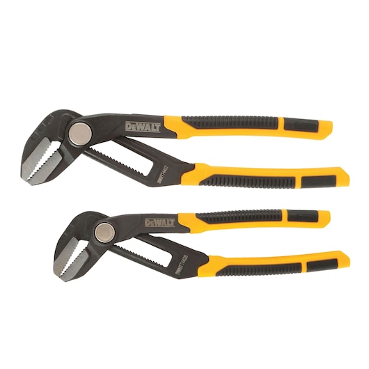 Profile of  8 and 10 inch Straight Jaw Pushlock Pliers.