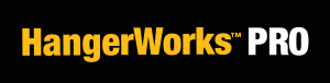 The DEWALT HangerWorks PRO logo on a black background